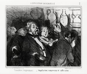 Esposizione mondiale: prime impressioni: stupore, compressione e soffocamento. Illustrazione di Honore Daumier, pubblicata in 