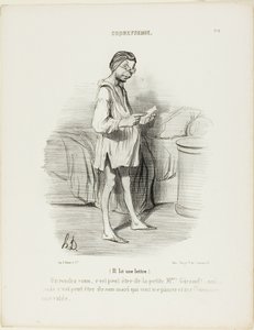 (Legge una lettera) "Un appuntamento, potrebbe essere della simpatica Mme Giraud Sì, ma potrebbe anche essere di suo marito che vuole darmi un pizzicotto...", piatto 8 da Coquetterie