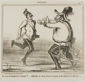 "- Venite ad annunciare la vittoria... sbrigatevi a darmi i dettagli! ....", targa 77 di Actualités