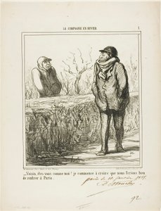 "Ciao, vicino, sei come me Comincio a credere che faremmo bene a tornare a Parigi", piatto 1 da La Campagne En Hiver
