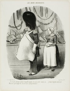 "Non sono mai tranquillo quando vi vedo uscire così... Ho sempre paura, Monsieur Moussard, che siate infedele", tavola 67 di Les Bons Bourgeois.