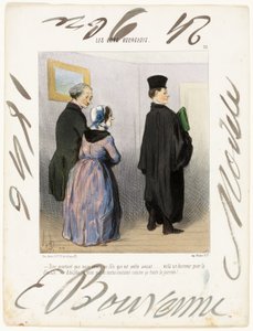 "- Non è meraviglioso avere un figlio avvocato... che onore per la famiglia... Adolph, voglio che tu rimanga vestito così tutto il giorno!...", piatto 21 da Les Bons Bourgeois