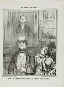 "È davvero lusinghiero che il proprio ritratto sia esposto al Salon", tavola 7 da Le Salon de 1857.
