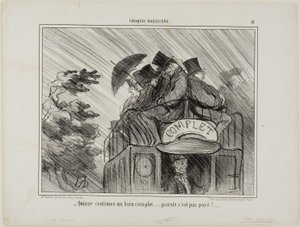 "- Solo 15 centesimi per un bagno completo.... che affare!", lastra 12 da Croquis Parisiens da Honoré Victorin Daumier
