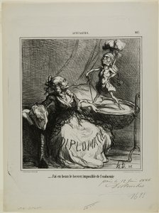 "Per quanto lo culli, è impossibile farlo addormentare", targa 105 di Actualités da Honoré Victorin Daumier