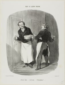 "- Aprite..... sono io.... lo stufato di vitello!", piatto 17 da Tout Ce Qu