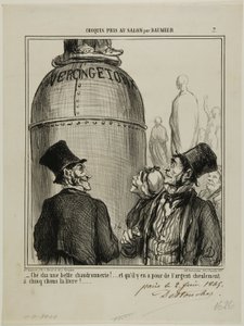 "Sì... questo è quello che io chiamo un lavoro splendido .... e per soli cinque sous al chilo... ne vale davvero la pena!", piatto 7 da Croquis Pris Au Salon par Daumier