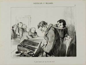 Un giovane per il quale nulla è sacro, tavola 8 da Professeurs Et Moutards da Honoré Victorin Daumier