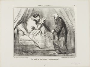 "Una protesta il giorno di Capodanno! Che fortuna! ...........," lastra 42 da Croquis Parisiens