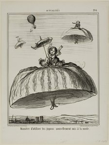 Un altro modo per utilizzare le nuove sottovesti che sono diventate di moda ultimamente, il piatto 294 di Actualités da Honoré Victorin Daumier