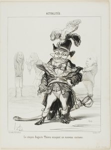 Cittadino di Thiers che si prova un nuovo costume, tavola 114 di Actualités da Honoré Victorin Daumier