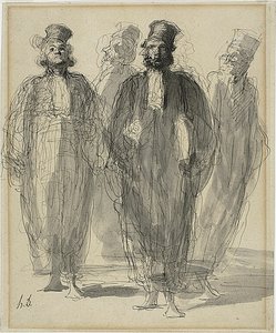 Quattro avvocati da Honoré Victorin Daumier