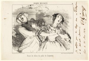 Regalare al pubblico le delizie di Carpentras, piatto 16 da Croquis Musicaux da Honoré Victorin Daumier