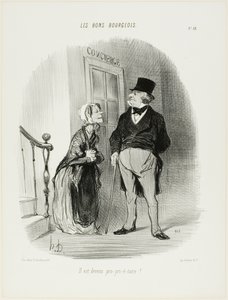"È diventato un Laaaand-Looooord!", piatto 18 da Les Bons Bourgeois da Honoré Victorin Daumier