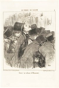 Davanti ai dipinti di Meissonnier, tavola 3 di Le Public Du Salon da Honoré Victorin Daumier