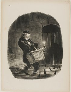 È sconveniente affittare un appartamento vicino al fiume, targa 13 di Locataires et Propriétaires da Honoré Victorin Daumier
