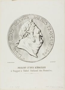 Luigi Filippo, ultimo re di Francia 1848. Progetto per una medaglia prodotta dalla Zecca Nazionale