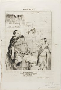 Mario a Cartagine. Soldato, dì al Senato che nella mia nobile povertà ho preso per sedia una rovina e se fossi in Silla non sarei seduto qui. (Gioco di parole attribuito a M. Cousin), lastra 35 da Histoire Ancienne da Honoré Victorin Daumier