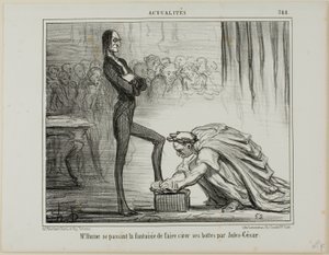 Il signor Hume che fantastica su Giulio Cesare che si lucida gli stivali, tavola 388 da Actualités da Honoré Victorin Daumier
