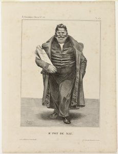 Mr. Pot De Naz..., piatto 270 di Cartooning Celebrities da Honoré Victorin Daumier