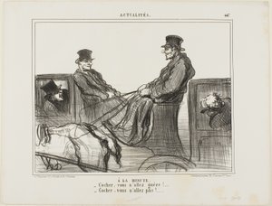 Pagato al minuto. "Autista, ti muovi a malapena! - Autista, non ti muovi affatto!", targa 447 da Actualités da Honoré Victorin Daumier