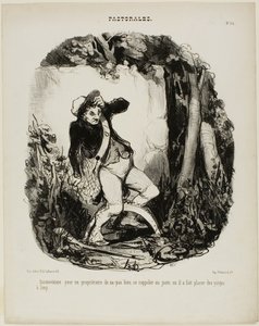 È imbarazzante non ricordarsi dove si sono nascoste le trappole per i lupi, piatto 44 di Pastorales da Honoré Victorin Daumier