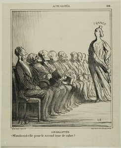 Elezioni di ballottaggio. "Mi inviterà per un secondo valzer", piatto 114 di Actualités da Honoré Victorin Daumier