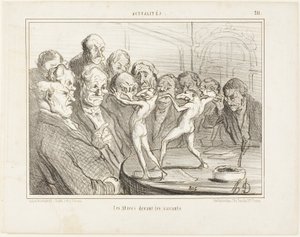 Gli Aztechi davanti agli scienziati, piatto 211 di Actualités da Honoré Victorin Daumier