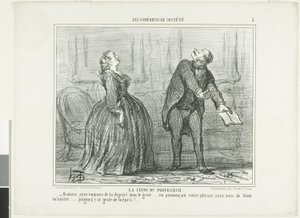 La lezione del professore, quinta tavola da Les Comédiens de Société da Honoré Victorin Daumier