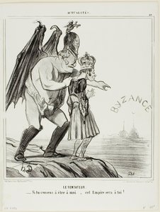 Il tentatore. "- Se acconsentirai ad appartenere a me... questo impero sarà tuo", tavola 40 da Actualités da Honoré Victorin Daumier