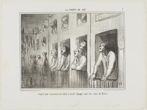 Le strade di Parigi cominciano ad avere questo aspetto ogni notte, tavola 7 da La Cométe De 1857 da Honoré Victorin Daumier