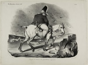 Viaggio attraverso la popolazione attenta, targa 413 da Honoré Victorin Daumier