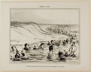 Veduta della Senna nei pressi di Asnières durante le giornate canicolari, tavola 2 da Croquis D