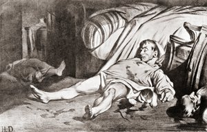 Il massacro di rue Transnonain, dalla litografia di Honore Daumier, da The Print-Collector