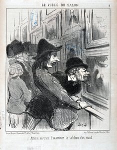 Opera di Honore Daumier. Charivari del 1852: Serie LE PUBLIC DU SALON - "Artisti che esaminano il dipinto di un rivale" MUSEO DELLE BELLE ARTI - PALAIS LONGCHAMP, MARSIGLIA