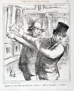 Opera di Honore Daumier. Charivari del 1865: Serie Schizzi presi al Salone - Non siamo borghesi così... ammiriamo almeno questo Courbet! MUSEO DELLE BELLE ARTI - PALAZZO LONGCHAMP, MARSIGLIA da Honoré Daumier