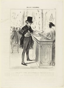 Aver perso la propria mezza tazza al domino e la propria borsa in strada, numero 12 della serie Émotions Parisiennes da Le Charivari da Honoré Daumier