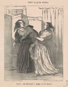 Ayant une discussion a propos de leur beauté da Honoré Daumier