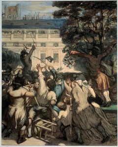 Camille Desmoulins arringa i patrioti nei giardini del Palazzo Reale da Honoré Daumier