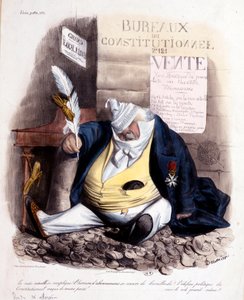 Caricatura di Daumier su Dr. Louis Desire Veron e il giornale "Le Constitutionnel", c. 1840