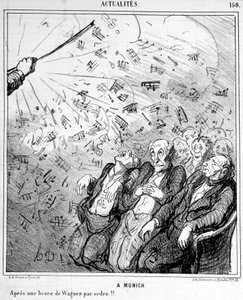 Caricatura sulla musica di Wagner - di Honoré Daumier da Honoré Daumier