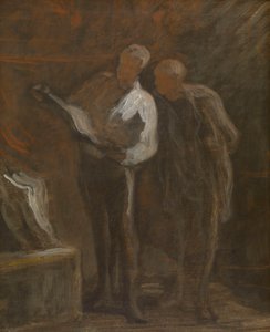 Raccolta di incisioni, 1870-73 circa (olio su tela) da Honore Daumier
