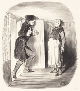 Inconveniente di Visitare senza Precauzione un Entresol... da Honoré Daumier