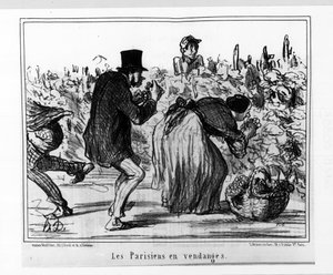 Schizzi parigini: parigini alla raccolta - di Daumier, in "Charivari" del 02/10/1857