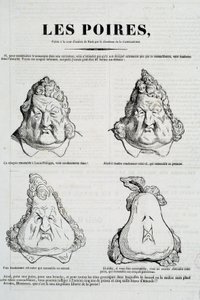 Pere: Caricatura che rappresenta una metamorfosi del volto di Luigi Filippo in pera da Honoré Daumier