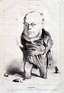 Proudhon, "apostolo del socialismo, nemico della proprietà e suo distruttore brevettato" - di Daumier, in "Charivari" del 06/01/1849 da Honoré Daumier