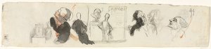 Schizzi di varie figure (verso) da Honoré Daumier