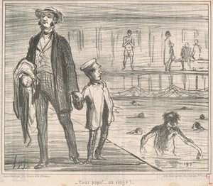 Tiens papa! ... un singe! ... da Honoré Daumier