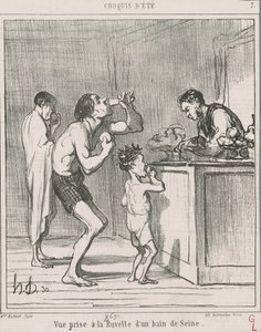 Vista presa alla buvette di un bagno da Honoré Daumier