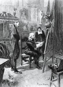 Illustrazione di Pierre Vidal (1849-1929) per Il capolavoro sconosciuto, racconto di Honoré de Balzac (1799-1850)